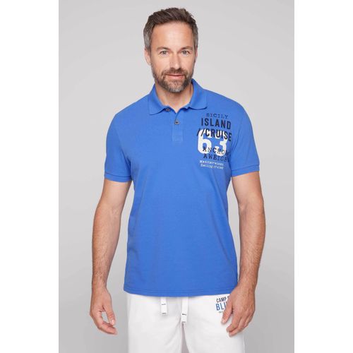 Poloshirt CAMP DAVID Gr. M, blau (deep sky) Herren Shirts aus Baumwolle