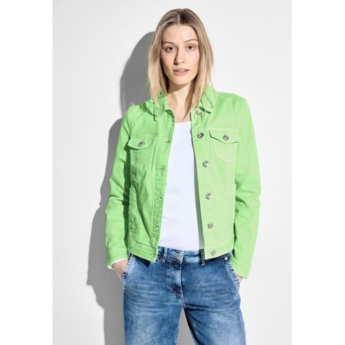 Jeansjacke CECIL Gr. XXL (46), grün (matcha lime) Damen Jacken mit Brusttaschen