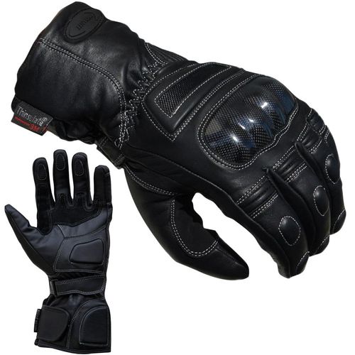 Motorradhandschuhe PROANTI Gr. L, schwarz, Handschuhe, L, Obermaterial: 100% Rindsleder. Innenfutter: 100% Polyester, speziell für Regenwetter und den Winter geeignet, aus Leder