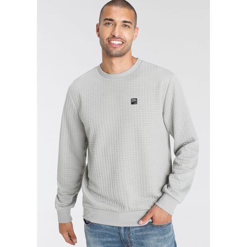 Sweatshirt AJC, Herren, Gr. XXXL (64/66), grau (stone), Sweatware, Obermaterial: 98% Polyester, 2% Elasthan, casual, schmal, Rundhals, Sweatshirts, schmal geschnitten, unifarben, Rundhalsausschnitt