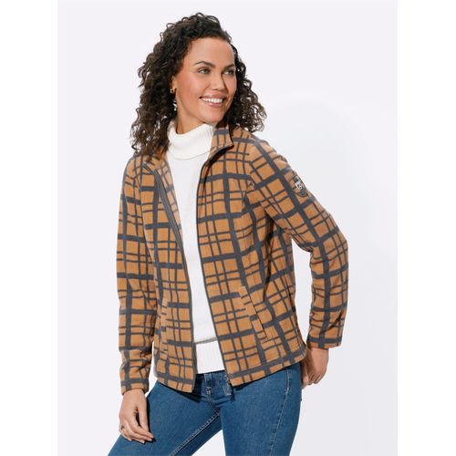 Fleecejacke CASUAL LOOKS Gr. 46, braun (camel, anthrazit, bedruckt) Damen Jacken