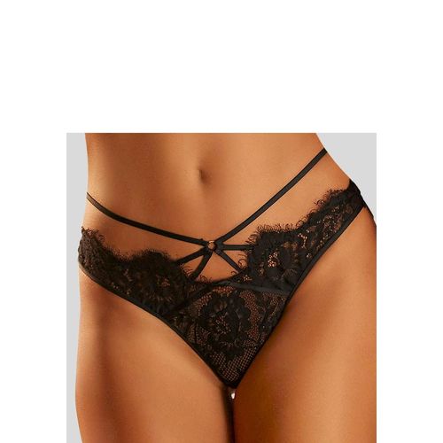 String LASCANA Gr. 40/42, schwarz Damen Unterhosen mit aufregender Bänder-Optik