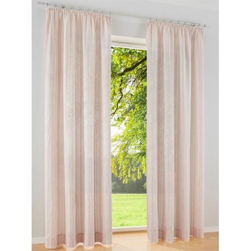 Gardine HEINE HOME Gr. 3, beige (natur), B:140cm H:225cm, Polyester, Polyester, Gardinen