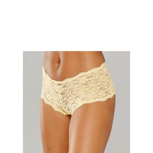 Panty NUANCE, Damen, Gr. 44/46, gelb (zitrone), Spitze, Obermaterial: 90% Polyamid, 10% Elasthan, körpernah, Unterhosen, aus Spitze