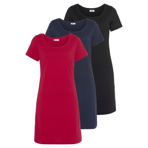 Minikleid FLASHLIGHTS, Damen, Gr. 36/38, N-Gr, bunt (schwarz, rot, marine), Jersey, Obermaterial: 100% Baumwolle, Basic, bequem, Kleider, in drei wichtigen Farben