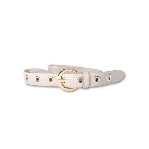 Ledergürtel SILBERGIFT Gr. 80, beige Damen Gürtel mit glänzenden Gold-Metallösen