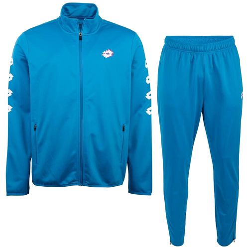 Trainingsanzug LOTTO, Herren, Gr. S (44/46), blau (diva blau), 100% Polyester, unifarben, sportlich, Sportanzüge, - mit Logoprints an den Schultern