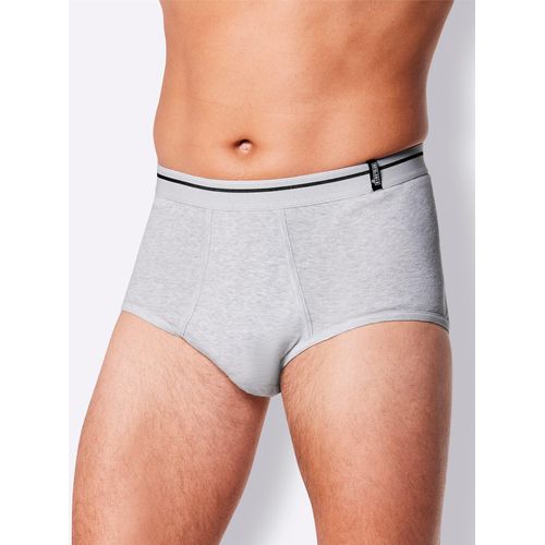 Slip, Herren, Gr. 12, grau (2x hellgrau, melange), 52% Baumwolle, 48% Polyester, 2% Polyester, 98% Baumwolle, Unterhosen