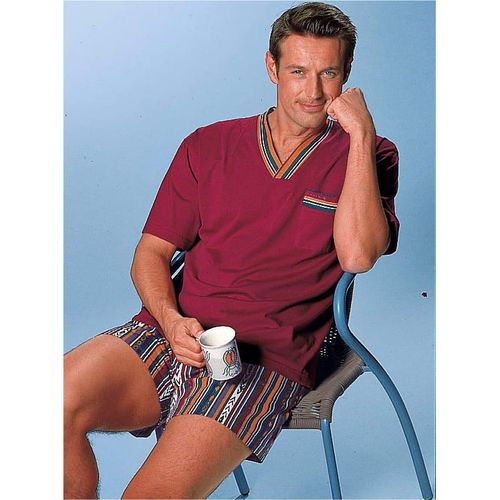 Schlafanzug TOP TEN Gr. 44/46, rot (bordeaux) Herren Homewear-Sets