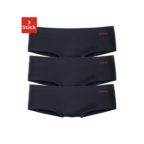 Hipster S.OLIVER, Damen, Gr. 44/46 (XL), schwarz, Jersey, Obermaterial: 90% Baumwolle, 10% Elasthan (LYCRA), unifarben, Unterhosen, aus elastischer Baumwoll-Qualität