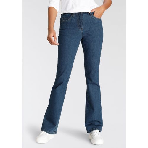 Bootcut-Jeans ARIZONA Gr. 48, N-Gr, blau (blau, stone) Damen Jeans hohe Leibhöhe