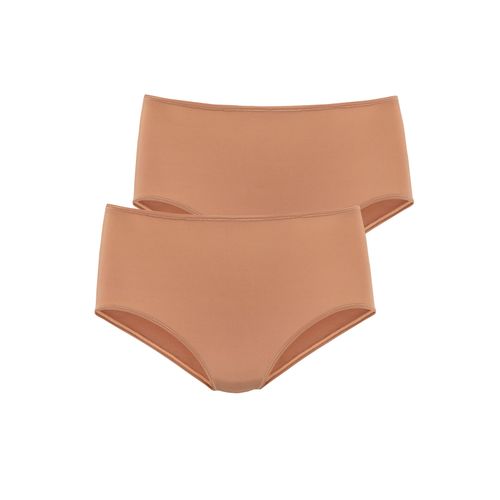 Taillenslip LASCANA, Damen, Gr. 44/46, braun (caramel), Microfaser, Obermaterial: 77% Polyamid, 23% Elasthan, unifarben, körpernah, Unterhosen, aus weicher Microfaser