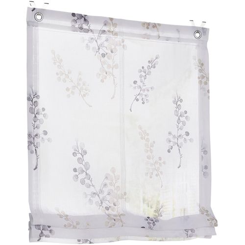 Raffrollo HEINE HOME Gr. 4, grau (taupe, weiß), B:100cm H:140cm, Raffrollos