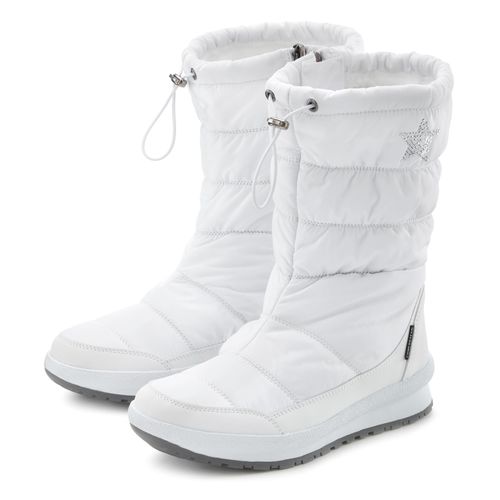 Winterstiefel LASCANA, Damen, Gr. 38, weiß, Obermaterial: 100% Synthetik. Futter: 100% Synthetik. Decksohle: 100% Polyester. Laufsohle: 100% Synthetik, unifarben mit Farbeinsätzen, casual, Schuhe, Stiefelette, Winterboots mit Warmfutter, wasserabweisend