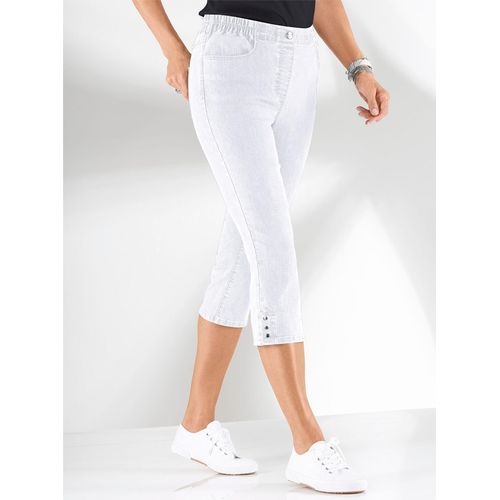 Caprijeans CLASSIC BASICS, Damen, Gr. 19, Kurzgrößen, weiß, 96% Baumwolle, 4% Elasthan, unifarben, 3/4-Länge, Jeans