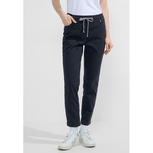 Jogger Pants CECIL Gr. S, Länge 28, blau (universal blau) Damen Hosen Middle Waist