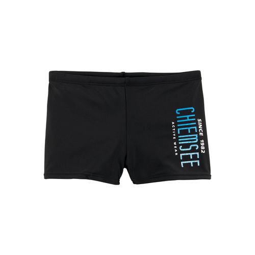 Boxer-Badehose CHIEMSEE, Kinder, Gr. 170/176, N-Gr, schwarz, Polyamid, Badehosen, mit Logodruck