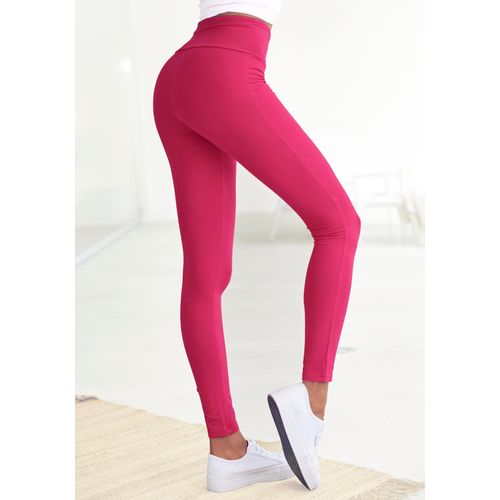 Leggings LASCANA Gr. 56/58, N-Gr, pink Damen Hosen mit breitem Bündchen