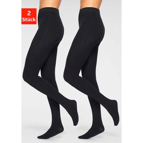 Thermostrumpfhose LAVANA, Damen, Gr. S (36/38), schwarz, Obermaterial: 66% Baumwolle, 30% Polyester, 4% Elasthan, glattgestrickt, uni, elastisch, Strumpfhosen, mit angerauter Innenseite