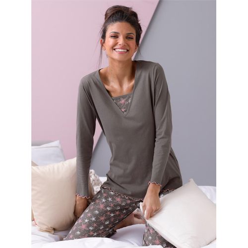 Schlafanzug Gr. 48/50, braun (braun, bedruckt) Damen Homewear-Sets