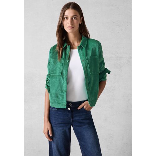 Cordjacke CECIL, Damen, Gr. L (42), grün (malachite grün), Cord, 90% Polyester, 8% Polyamid, 2% Elasthan, unifarben, casual, normal normal, V-Ausschnitt, Langarm Bündchen, Jacken, mit Brusttasche