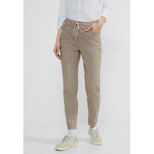 Jogger Pants CECIL Gr. L, Länge 28, beige (simply beige) Damen Hosen Middle Waist