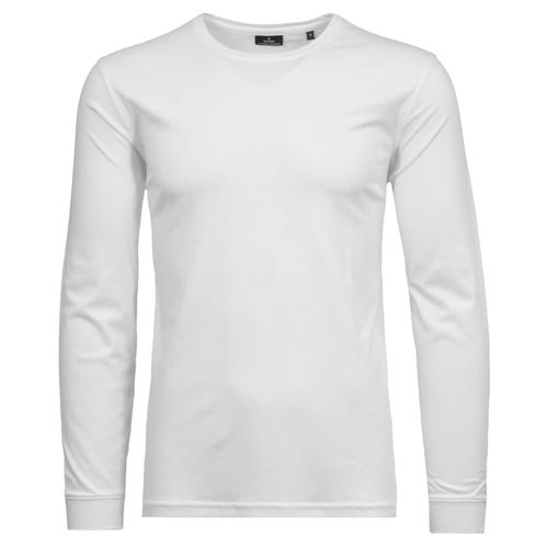 Langarmshirt RAGMAN, Herren, Gr. 3XL, weiß, Baumwolle, casual, slim fit, Rundhals, Langarm, Shirts