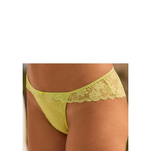 Slip VIVANCE, Damen, Gr. 48/50, grün (lime), Spitze, Obermaterial: 88% Polyamid, 12% Elasthan, Unterhosen, aus zarter Jacquardspitze mit edlem Accessoire