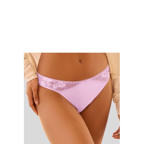 Slip LASCANA, Damen, Gr. 40/42, rosa (light lavenda), Microtouch, Spitze, Obermaterial: 82% Polyamid (TACTEL), 18% Elasthan (LYCRA), Unterhosen, mit hübschen Spitzeneinsätzen