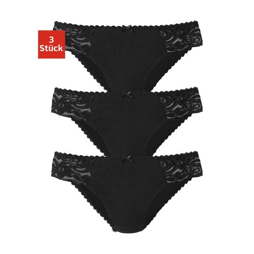 Jazz-Pants Slips PETITE FLEUR, Damen, Gr. 36/38, schwarz, Jersey, Spitze, Obermaterial: 93% Baumwolle, 7% Elasthan. Spitze: 95% Polyamid, 5% Elasthan, unifarben, körpernah, Unterhosen, aus elastischer Baumwoll-Qualität, Topseller
