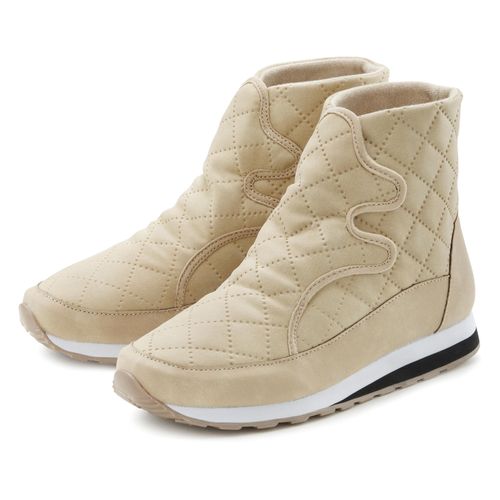 Stiefelette LASCANA, Damen, Gr. 36, beige, Obermaterial: 100% Lederimitat. Futter: 100% Textilmaterial. Decksohle: 100% Textilmaterial. Laufsohle: 100% Synthetik, unifarben, casual, Schuhe, Stiefel, Winterstiefel, sportive Boots VEGAN