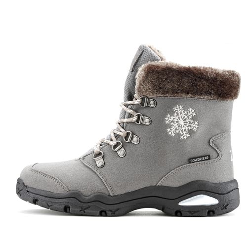 Winterstiefelette LASCANA, Damen, Gr. 38, grau (anthrazit), Obermaterial: 100% Synthetik. Futter: 100% Polyester. Decksohle: 100% Polyester. Laufsohle: 100% Synthetik, gemustert, casual, Schuhe Winterboots Schnürboots, Stiefelette,Stiefel,Winterstiefel wind-& wasserabweisender Tex-Membran