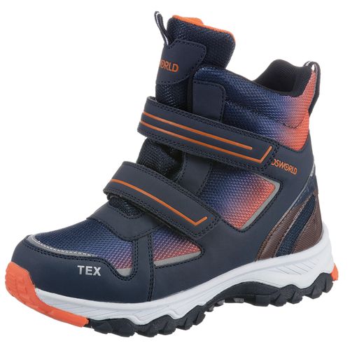 Winterstiefel KIDSWORLD, Kinder, Gr. 33, blau (navy, orange), Synthetik, Mesh, sportlich, Schuhe