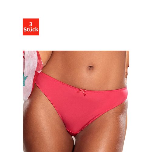 String PETITE FLEUR, Damen, Gr. 44/46, bunt (rot, marine, weiß), Spitze, Microtouch, Obermaterial: 86% Polyester, 14% Elasthan, Unterhosen, hinten komplett aus zarter Jacquardspitze