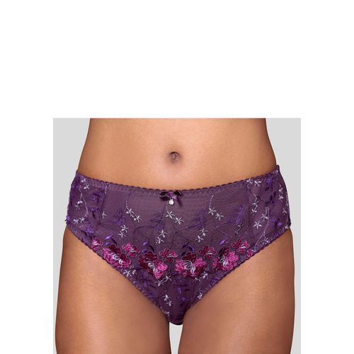 Slip NUANCE, Damen, Gr. 52/54, lila (aubergine), Spitze, Microtouch, Obermaterial: 80% Polyamid, 10% Elasthan, 10% Viskose, Unterhosen, mit Blüten-Stickereien