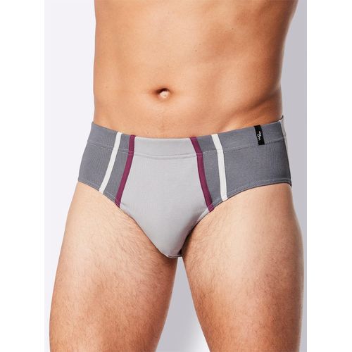 Slip WÄSCHEPUR, Herren, Gr. 7, bunt (jeansblau, anthrazit, bleu, steingrau), 100% Baumwolle, Unterhosen
