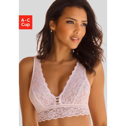 Bralette VIVANCE, Damen, Gr. 75, Cup A, weiß, Spitze, Obermaterial: 86% Polyamid, 14% Elasthan, feminin, BHs, ohne Bügel, rundherum aus floraler Spitze, Dessous