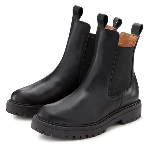 Stiefelette ELBSAND, Damen, Gr. 40, schwarz, Obermaterial: 100% Rindsleder. Futter: 100% Synthetik. Decksohle: 100% Synthetik. Laufsohle: 100% Synthetik, unifarben, casual, Schuhe, Chelseaboots, Schlupfstiefel, Bikerboots aus Leder