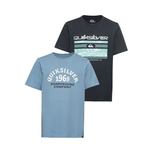 T-Shirt QUIKSILVER Gr. 16 (170/176), blau (hellblau und navy blazer) Kinder Shirts