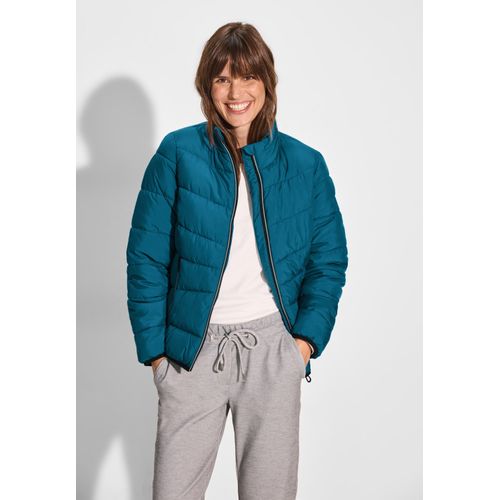 Steppjacke CECIL Gr. L (42), blau (nordic aqua blau), Damen, Stoff, 100% Polyester, unifarben, Jacken, mit Stehkragen