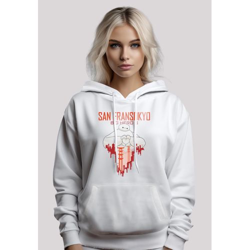 Kapuzenpullover F4NT4STIC "Big Hero 6 Baymax San Fransokyo Heart" Gr. 4XL, weiß Damen Pullover Premium Qualität