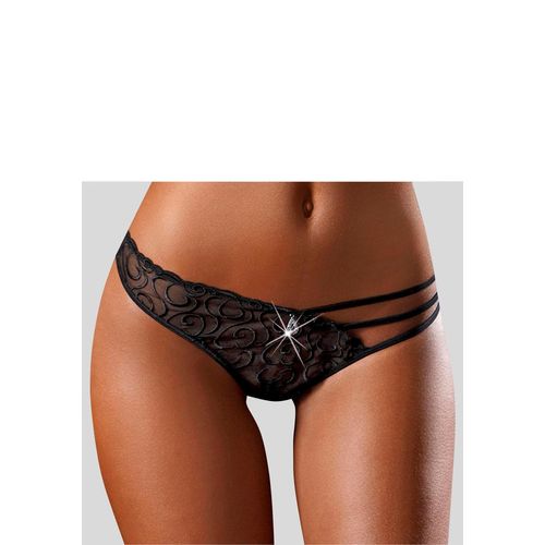 String LASCANA Gr. 40/42, schwarz Damen Unterhosen mit aufregender Stickerei, sexy Dessous, Reizwäsche