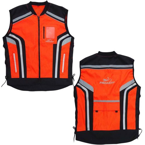 Motorradweste PROANTI Gr. 5XL, orange (neonorange), Westen, 5XL, Obermaterial: 100% Polyester. Innenfutter: 100% Polyester, Warnweste