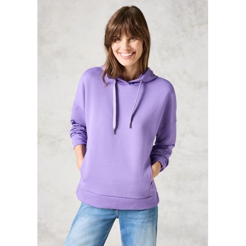 Sweatshirt CECIL Gr. M (40), lila (wild lilac) Damen Sweatshirts im angenehmen Materialmix