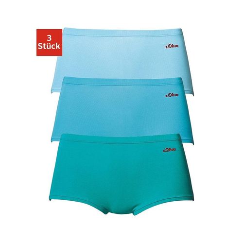 Panty S.OLIVER, Damen, Gr. 32/34 (S), grün (petrol, türkis), Jersey, Obermaterial: 90% Baumwolle, 10% Elasthan (LYCRA), unifarben, körpernah, Unterhosen, aus elastischer Baumwoll-Qualität