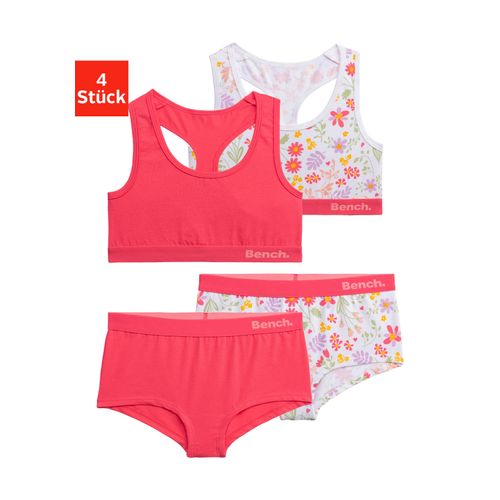 Set: Bustier BENCH. Gr. 170/176, N-Gr, pink (pink, bedruckt) Kinder BH-Sets uni und geblümt in einer Packung