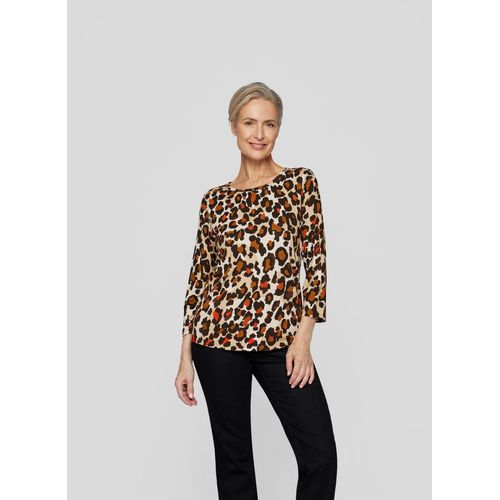 Print-Shirt RABE "RABE Stilvolles 3/4-Arm-Shirt im Leopardenmuster" Gr. 46, braun Damen Shirts