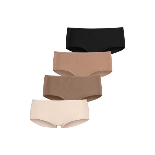 Hipster LASCANA Gr. 40/42, bunt (champagner, nougat, beige, schwarz), Damen, Obermaterial: 95% Baumwolle, 5% Elasthan, Unterhosen, aus elastischer Baumwolle