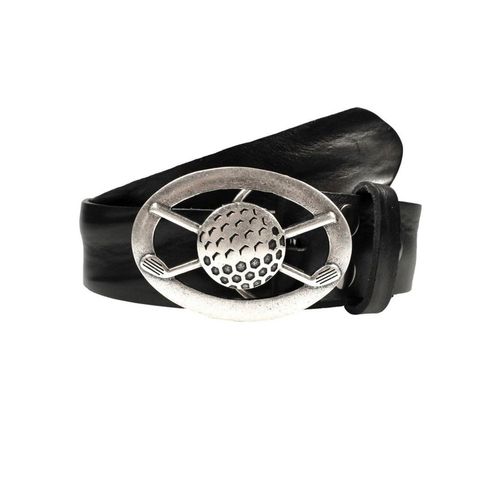Ledergürtel, Damen, Gr. 105, schwarz, Leder, RETTUNGSRING BY SHOWROOM 019, unifarben, casual,modisch, Gürtel, mit austauschbarer Schließe »Golfball Oval Offen«