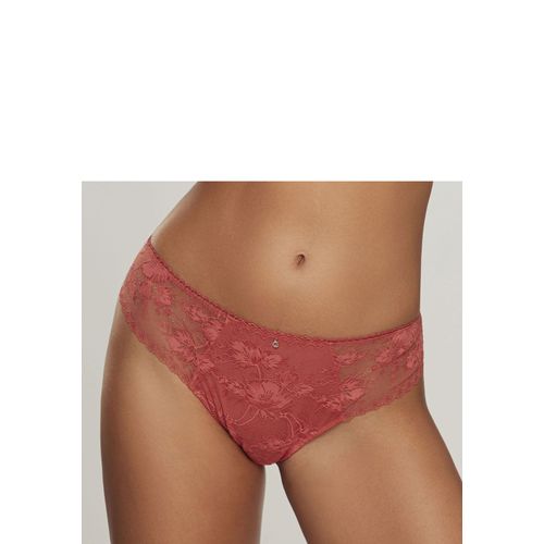 String LASCANA, Damen, Gr. 40/42, rot (chrysanthemu), Spitze, Obermaterial: 87% Polyamid, 13% Elasthan, körpernah, Unterhosen, rundherum aus floraler, dezent transparenter Spitze